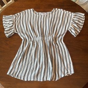 Motherhood Maternity grey and white blouse medium